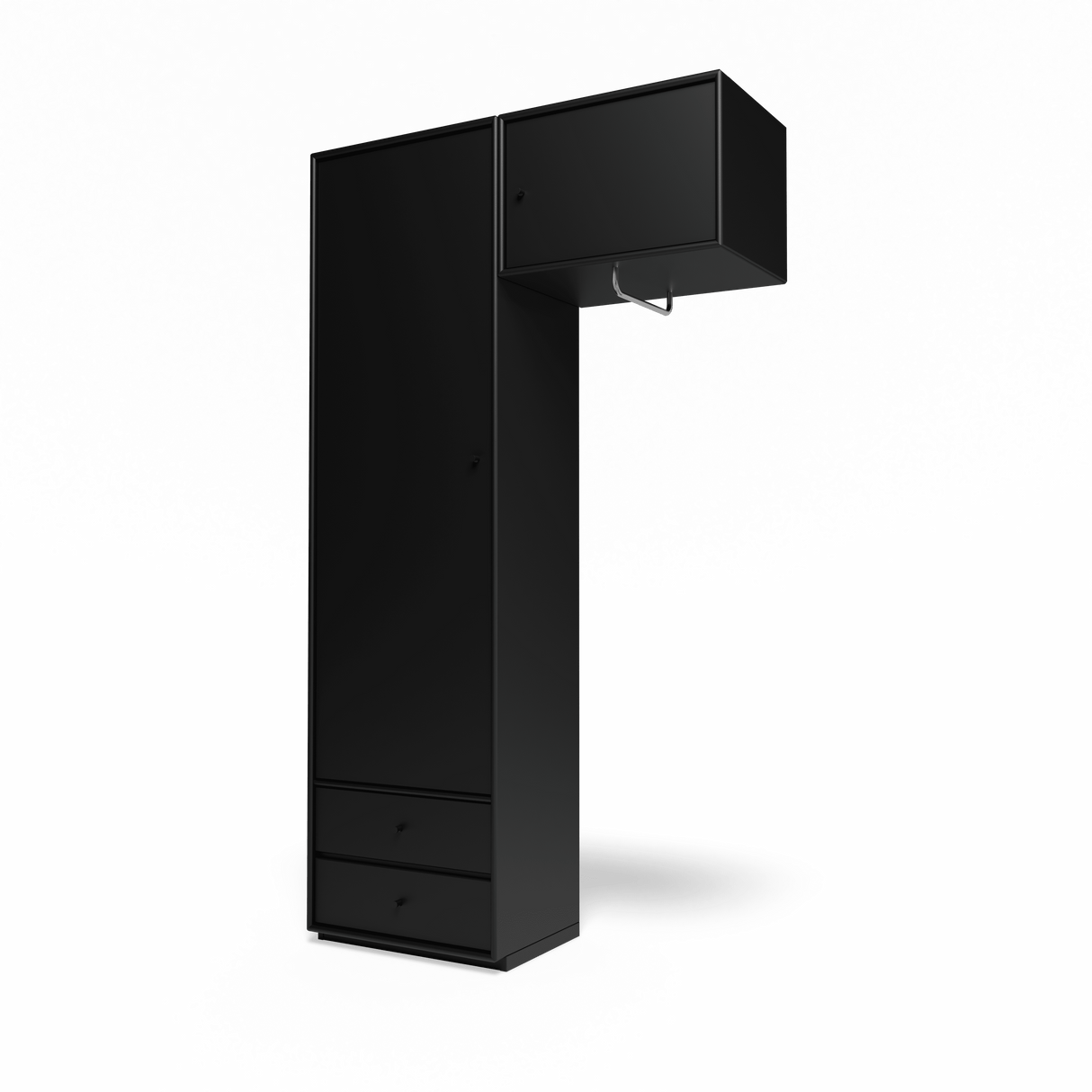 Attire II garderobe, inkl. sokkel 3 cm fra Montana - Black - Jacobsen Plus
