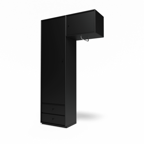 Attire II garderobe, inkl. sokkel 3 cm fra Montana - Black - Jacobsen Plus