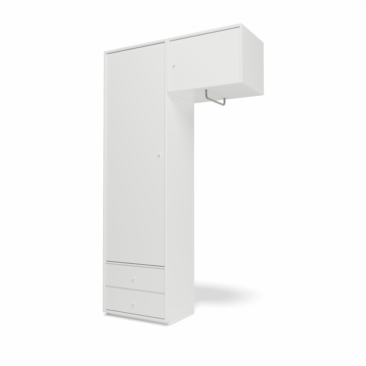 Attire II garderobe, inkl. sokkel 3 cm fra Montana - White - Jacobsen Plus
