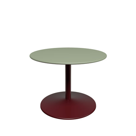 Panton Couchtisch, Ø60 cm von Montana - Olive Linoleum / Schwarz Rotes Gestell - Jacobsen Plus