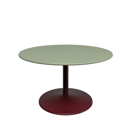 Panton Couchtisch, Ø75 cm fra Montana - Olive Linoleum / Schwarz Rotes Gestell - Jacobsen Plus