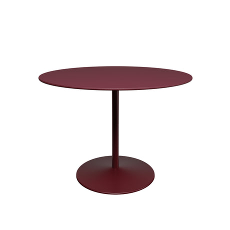 Panton Café- und Esstisch, Ø100 cm von Montana - Burgunder Linoleum / Schwarz-Rotes Gestell - Jacobsen Plus