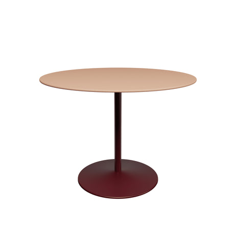 Panton Café- und Esstisch, Ø100 cm von Montana - Nussbaum-Linoleum / Schwarz-Rot-Gestell - Jacobsen Plus