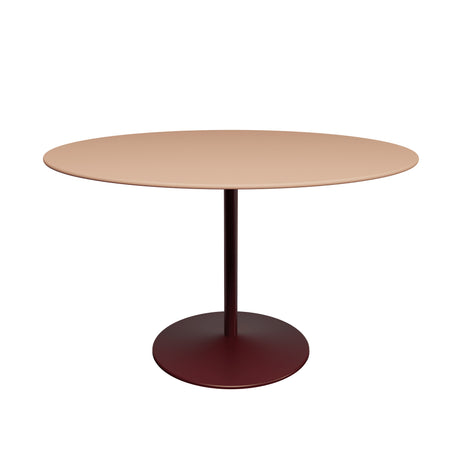 Panton Café- und Esstisch, Ø120 cm von Montana - Nussbaum-Linoleum / Schwarz-Rot-Gestell - Jacobsen Plus