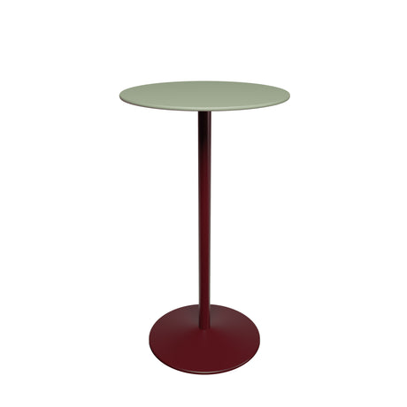Panton Bartisch, Ø60 cm fra Montana - Olive Linoleum / Schwarz Rotes Gestell - Jacobsen Plus