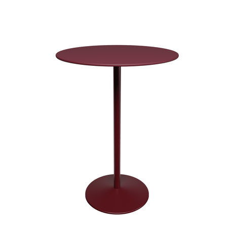 Panton Bartisch, Ø75 cm von Montana - Burgunder Linoleum / Schwarz-Rotes Gestell - Jacobsen Plus