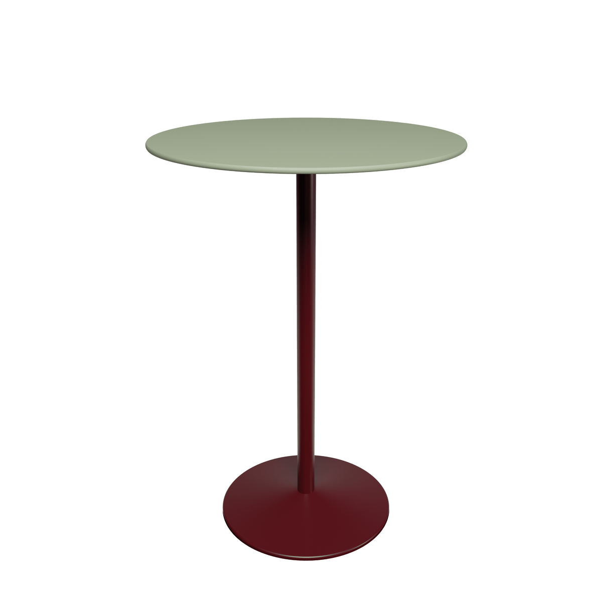 Panton Bartisch, Ø75 cm von Montana - Olive Linoleum / Schwarz Rotes Gestell - Jacobsen Plus