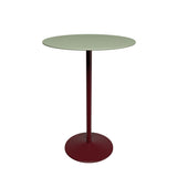 Panton Bartisch, Ø75 cm von Montana - Olive Linoleum / Schwarz Rotes Gestell - Jacobsen Plus