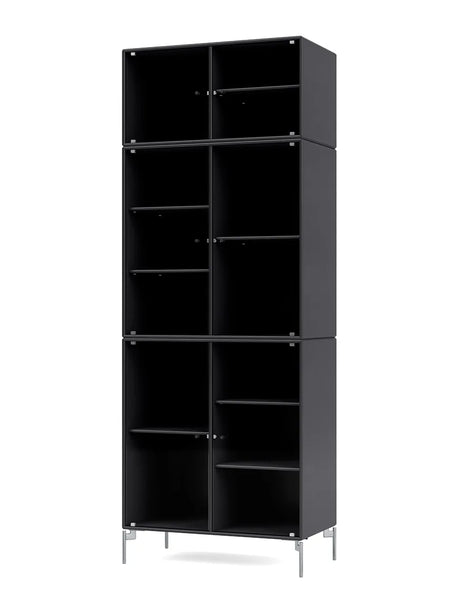 Ripple IV Vitrineskab, inkl. ben fra Montana - Anthracite / Krom - Jacobsen Plus