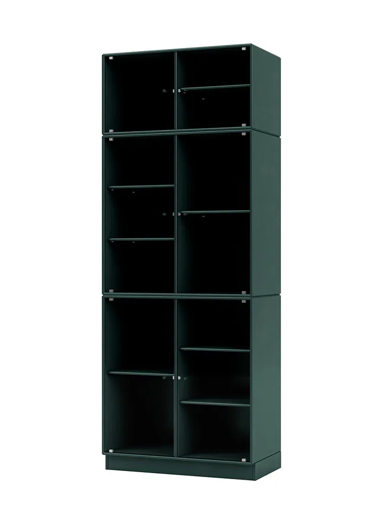 Ripple IV Vitrineskab, inkl. sokkel fra Montana - Black Jade / Sokkel 7 cm - Jacobsen Plus