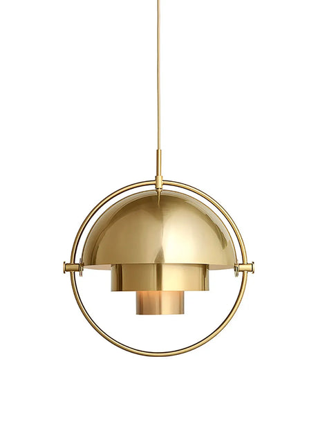 Multi-Lite Pendelleuchte, Small von GUBI - Schwarzer Schirm - Messinggestell - Jacobsen Plus