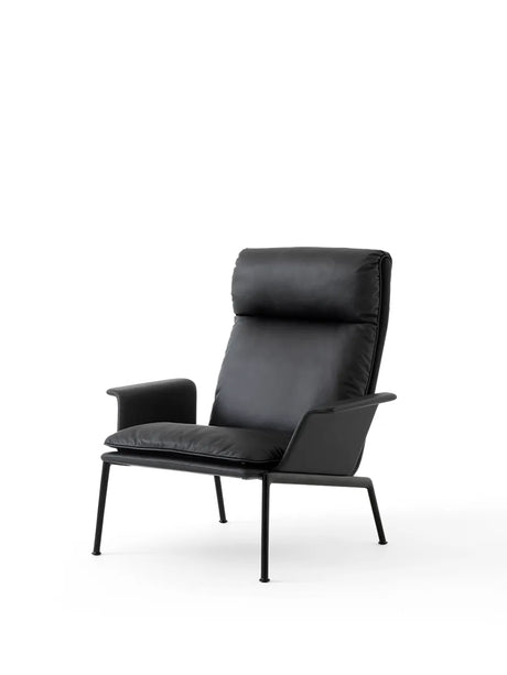 Muno LN17 Lounge Chair von &Tradition - Noble Anilinleder Schwarz / Warmes Schwarz - Jacobsen Plus