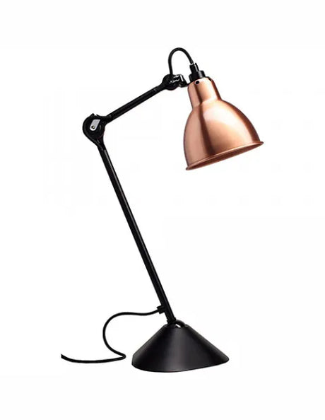 Nr. 205 Tischleuchte von Lampe Gras - Schwarzes Gestell / Kupfer - Jacobsen Plus