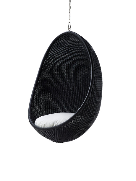 Outdoor Hanging Egg, Schwarz von Nanna Ditzel - 1 - Jacobsen Plus