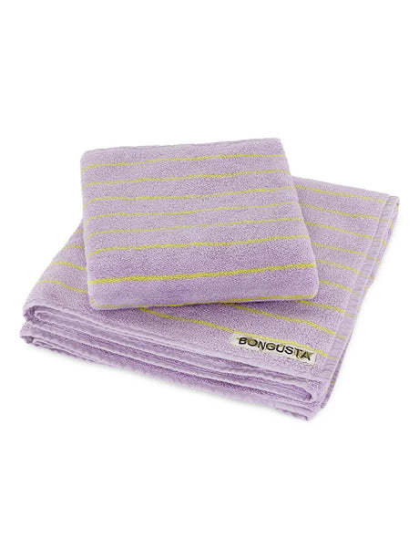 Naram Handtuch - Flieder & Neon Gelb von Bongusta - 30 x 30 cm - Jacobsen Plus