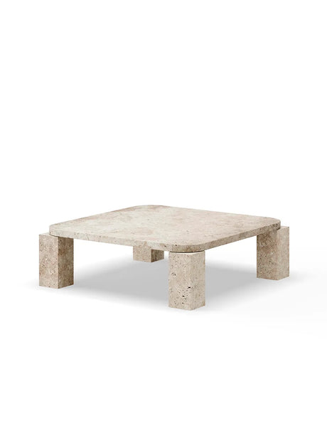 Atlas Sofabord 820x820, Unfilled Travertin fra New Works - 5 - Jacobsen Plus