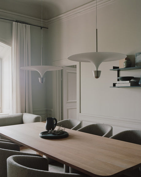 Kantarell Pendelleuchte Lampe Ø60 von New Works - Nickel - Jacobsen Plus