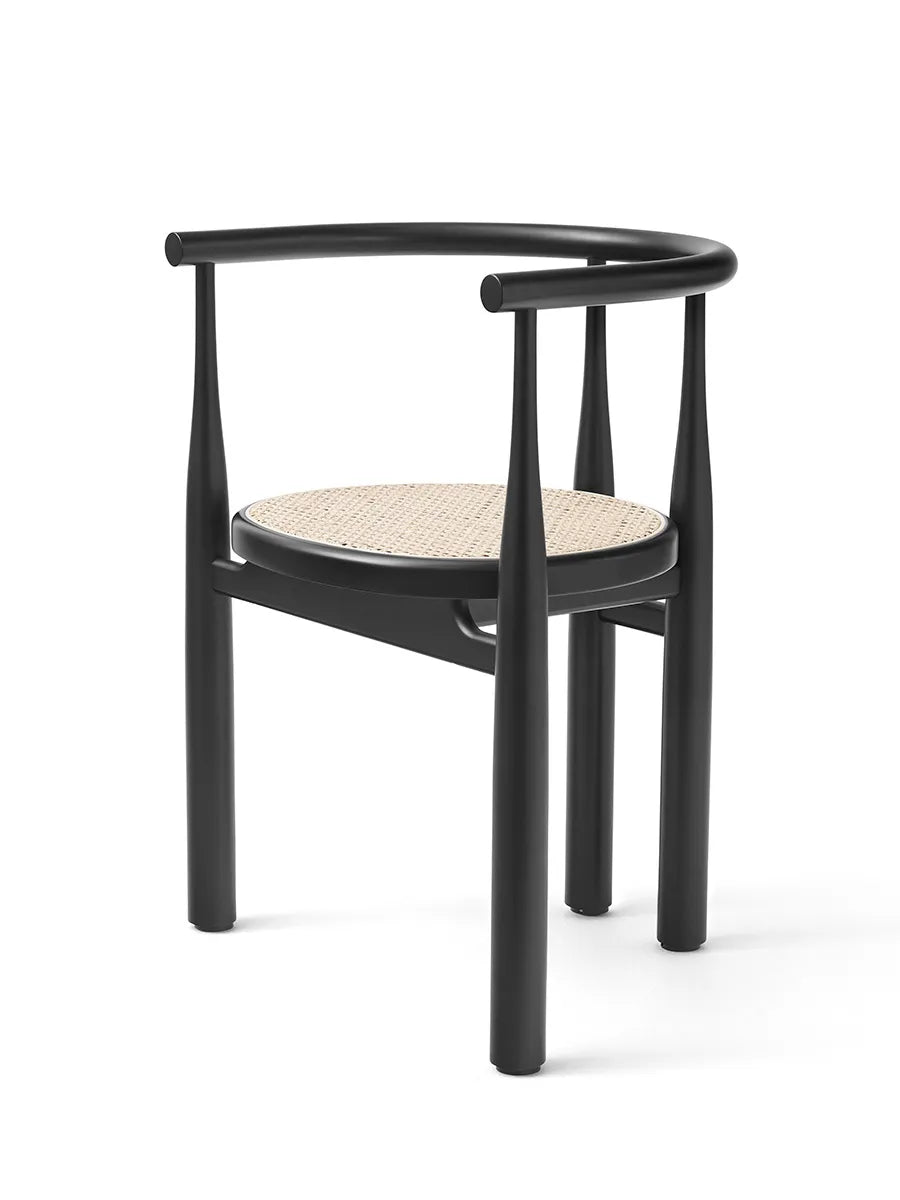 Bukowski Chair m. Fransk Geflecht, Schwarz von New Works