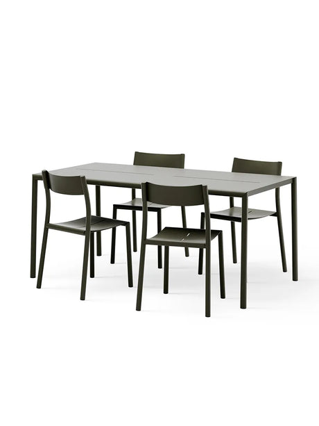 May havesæt, 4 stole og bord 170x85 i dark green fra New Works - 1 - Jacobsen Plus