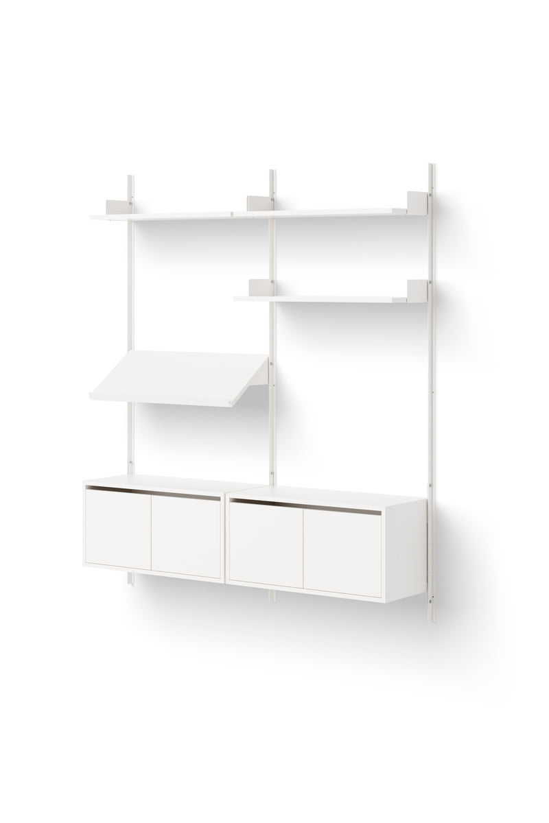 New Works Living Shelf Cabinets Low w. Doors, White