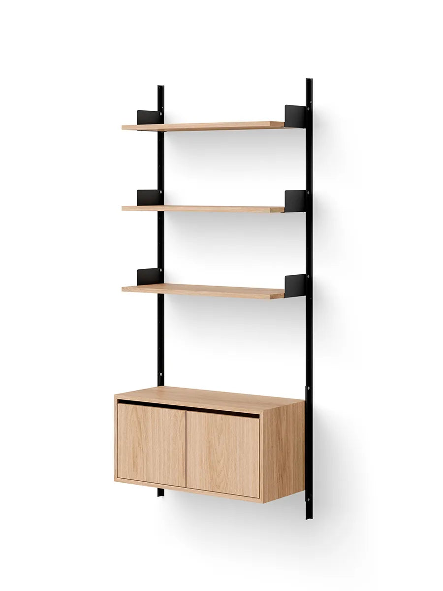 Wall Shelf Cabinet Low w. Doors fra New Works - Eg-sort - Jacobsen Plus