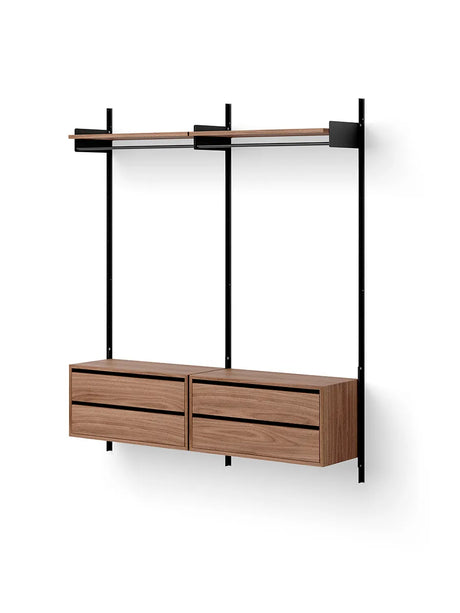 Wardrobe Shelf Cabinets w. Drawers fra New Works - Valnød-sort - Jacobsen Plus