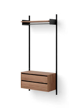 Wardrobe Shelf Cabinet w. Drawers fra New Works - Valnød-sort - Jacobsen Plus