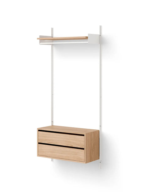Wardrobe Shelf Cabinet w. Drawers fra New Works - Eg-hvid - Jacobsen Plus