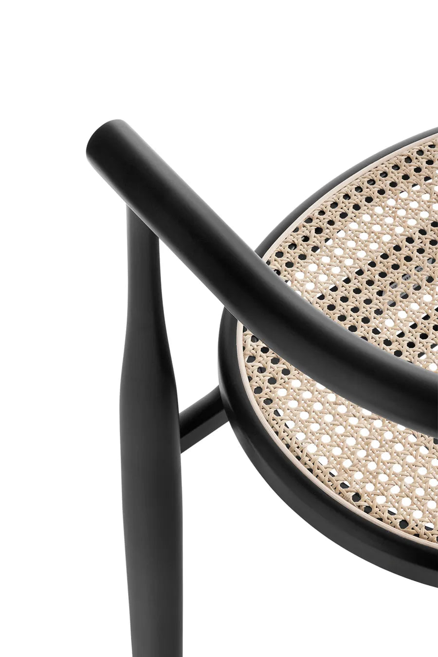 Bukowski Chair m. Fransk Geflecht, Schwarz von New Works