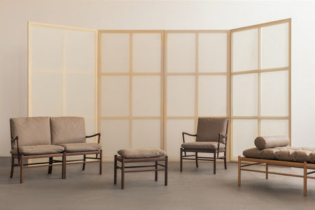 OW149-2 Colonial Sofa Walnuss Oli, Terra-Leder af Ole Wanscher - Terra Jade 20368 - Jacobsen Plus