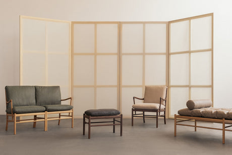 OW149-2 Colonial Sofa Eg Oli, Terra-Leder af Ole Wanscher - Terra Jade 20368 - Jacobsen Plus