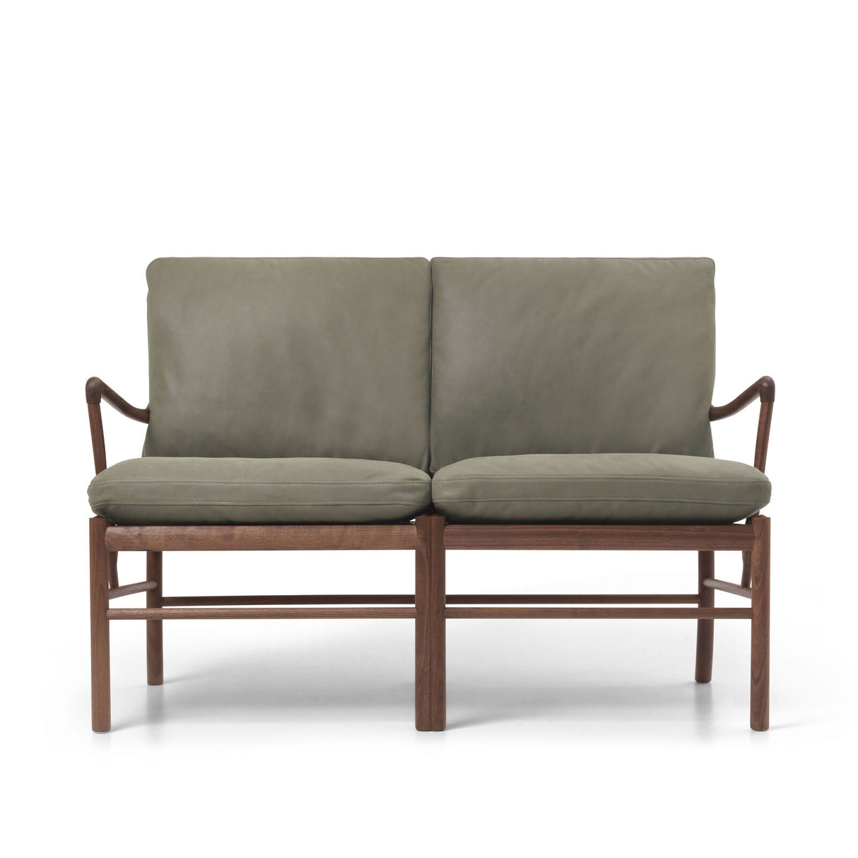 OW149-2 Colonial Sofa Walnuss Oli, Terra-Leder af Ole Wanscher - Terra Jade 20368 - Jacobsen Plus