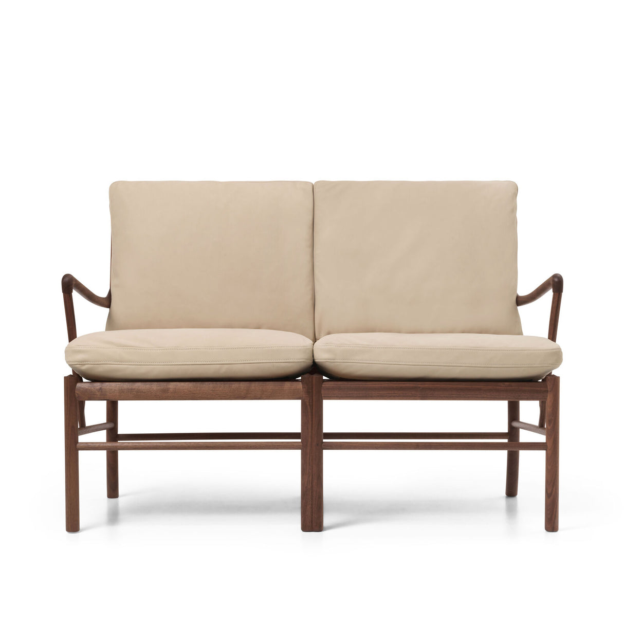 OW149-2 Colonial Sofa Walnuss Oli, Terra-Leder af Ole Wanscher - Terra Lime 20365 - Jacobsen Plus