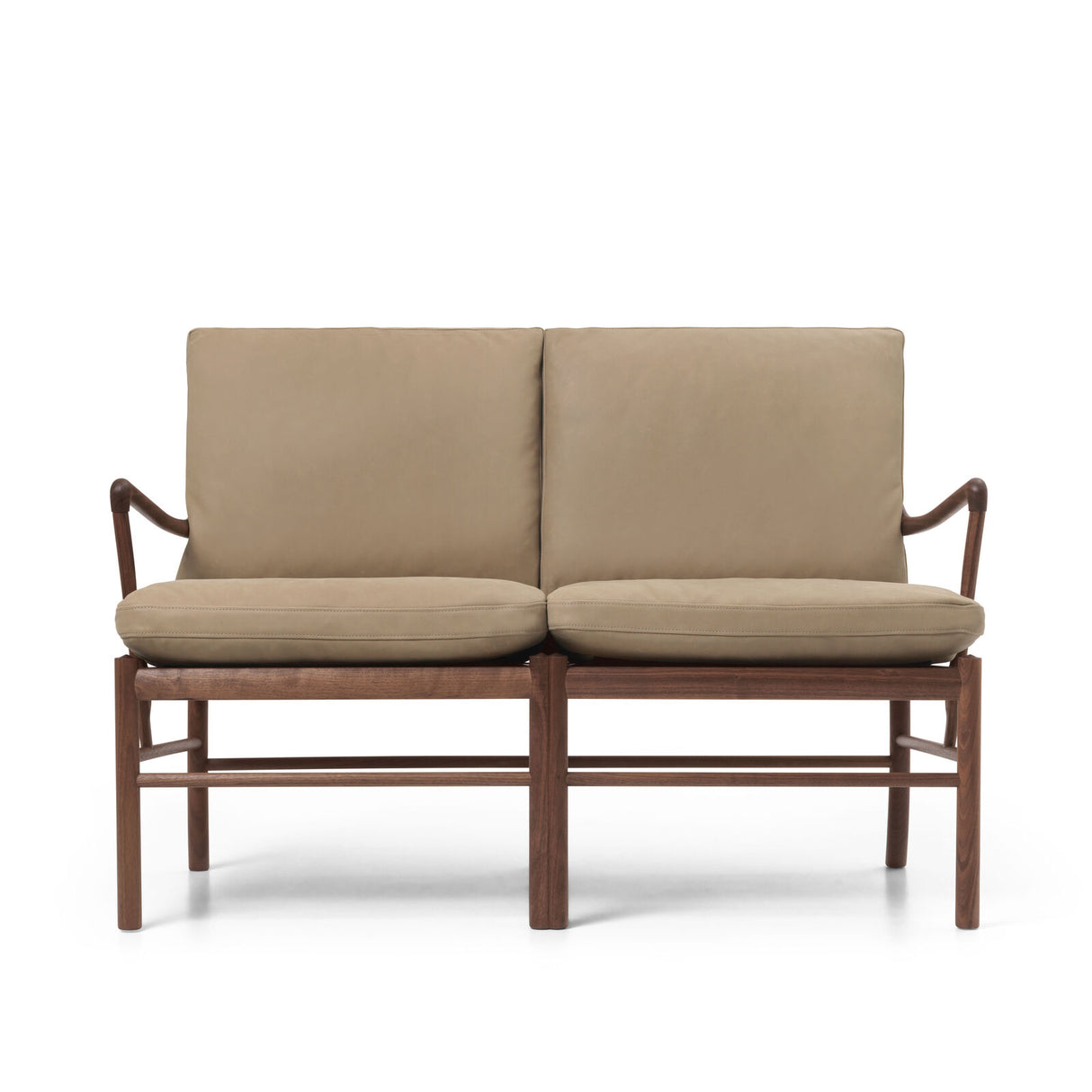 OW149-2 Colonial Sofa Walnuss Oli, Terra-Leder af Ole Wanscher - Terra Marble 20366 - Jacobsen Plus