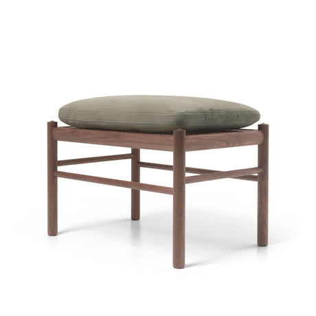OW149F Fußhocker für Colonial Lehnstühle, Walnuss Öl, Terra-Leder von Ole Wanscher - Terra Jade 20368 - Jacobsen Plus