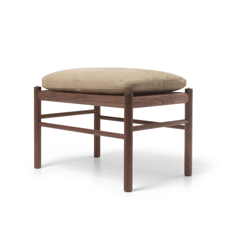 OW149F Fußhocker für Colonial Lehnstühle, Walnuss Öl, Terra-Leder von Ole Wanscher - Terra Jade 20368 - Jacobsen Plus