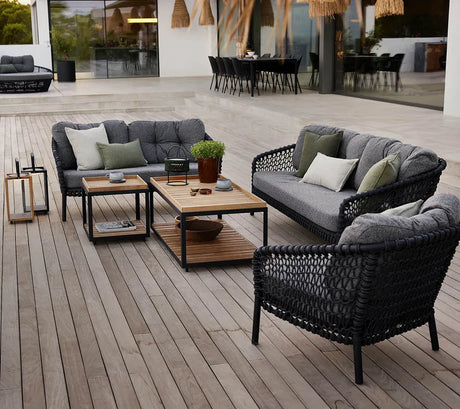 Ocean Large 3-Pers. Sofa, Soft Rope von Cane-line - Grey - Cane-line AirTouch mit QuickDry & Airflow - Jacobsen Plus