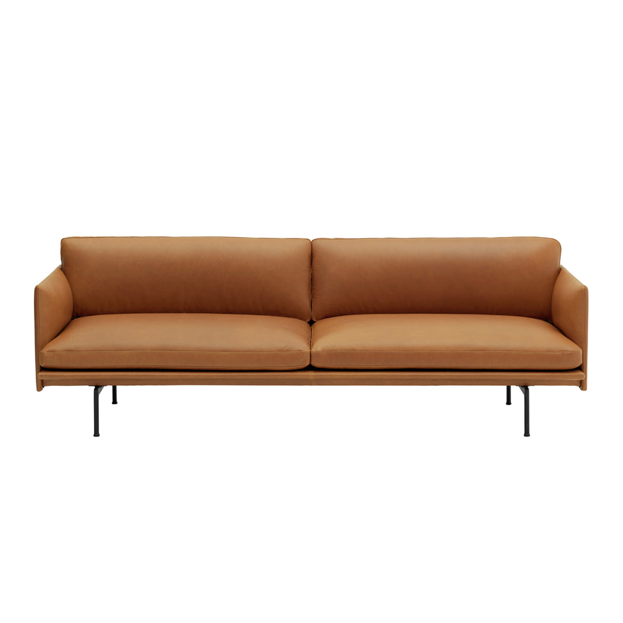 Outline 3-Personen-Sofa von Muuto - Cognac Refine Leder - Jacobsen Plus