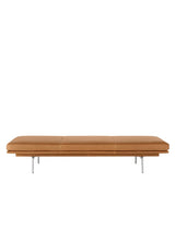 Outline Daybed, cognac leather fra Muuto - Aluminium stel - Jacobsen Plus