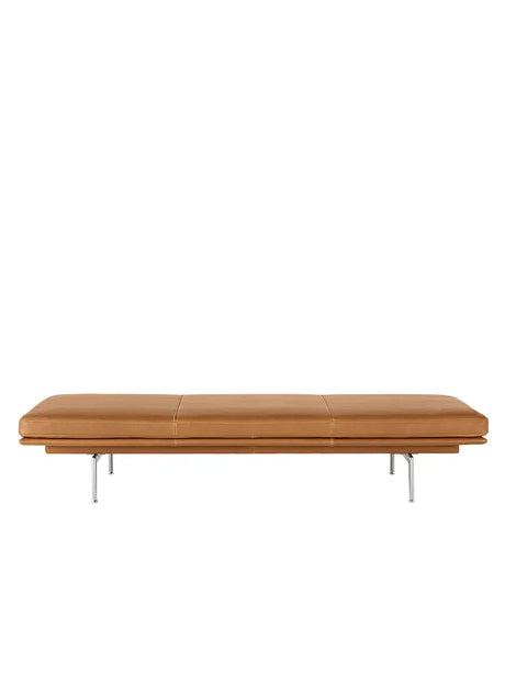Outline Daybed, Cognac Leder von Muuto - Aluminiumrahmen - Jacobsen Plus