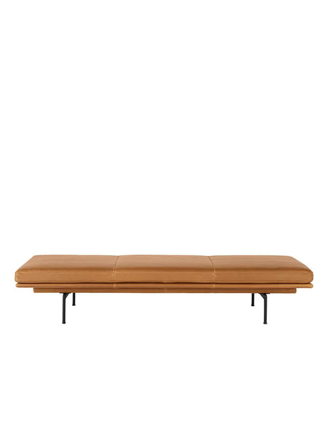 Outline Daybed, Cognac Leder von Muuto - Schwarzes Gestell - Jacobsen Plus