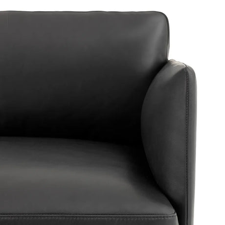 Outline Sofa / Chaiselongue von Muuto - Schwarzes Refine-Leder / Chaiselongue, links - Jacobsen Plus