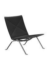 PK22 Lounge, Aura Leder von Poul Kjærholm - Schwarz - Jacobsen Plus