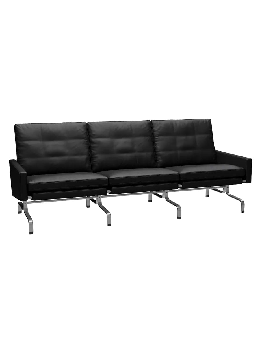 PK31/3 3 Pers. Sofa von Poul Kjærholm - Aura Leder / Schwarz - Jacobsen Plus