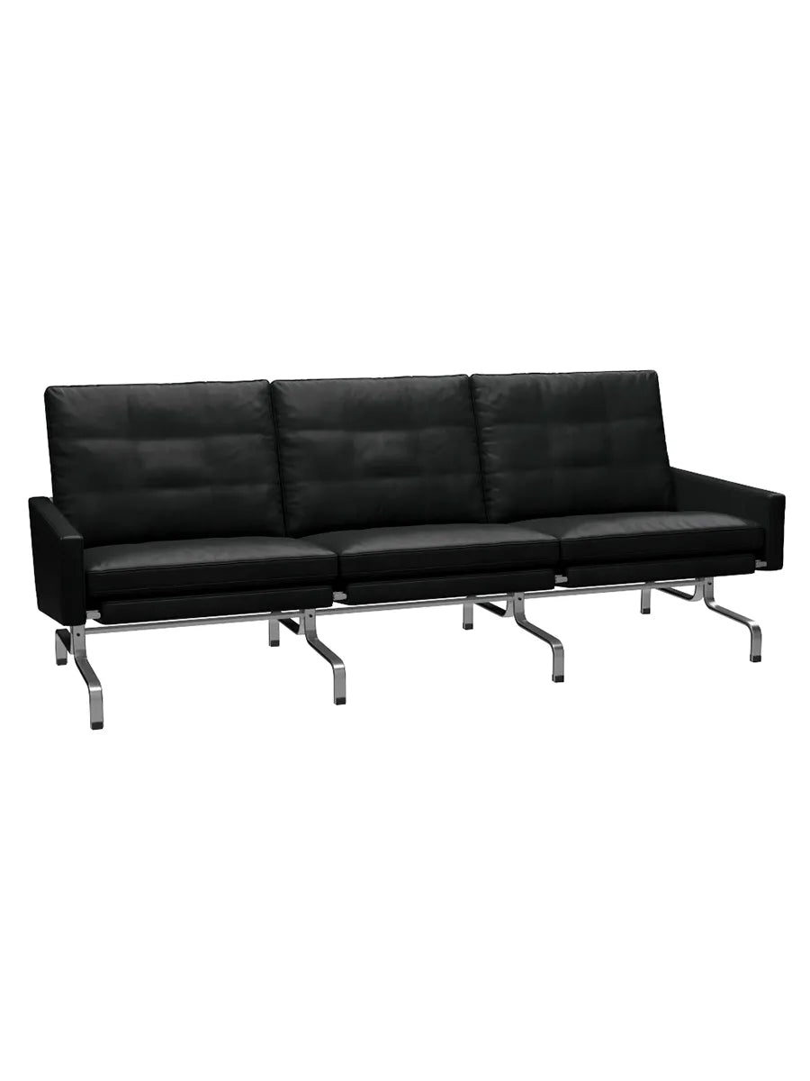 PK31/3 3 Pers. Sofa von Poul Kjærholm - Grace Leder / Schwarz - Jacobsen Plus