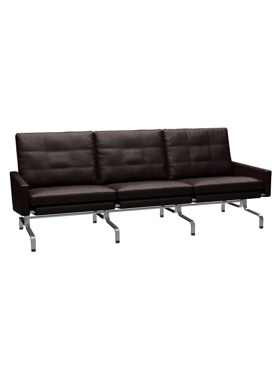 PK31/3 3 Pers. Sofa von Poul Kjærholm - Grace Leder / Dunkelbraun - Jacobsen Plus