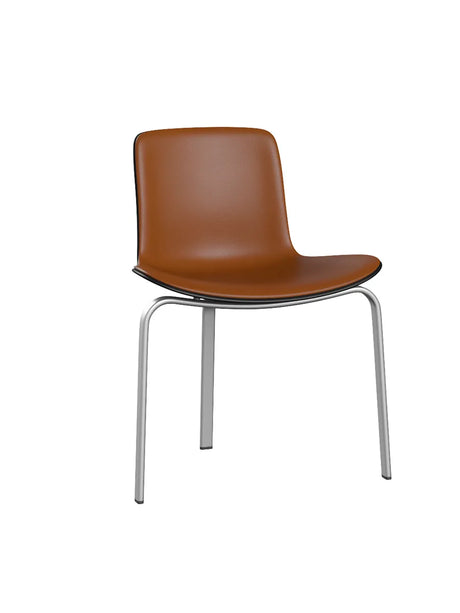PK8 Stuhl von Poul Kjærholm - Schwarz geformter Kunststoff / Aura Leder / Walnuss - Jacobsen Plus