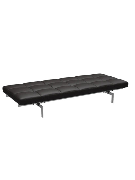 PK80 Daybed von Poul Kjærholm - Aura Leder / Schwarz-braun - Jacobsen Plus