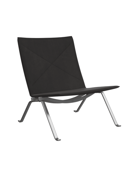 PK22 Loungestol, Haze læder af Poul Kjærholm - Anthracite - Jacobsen Plus