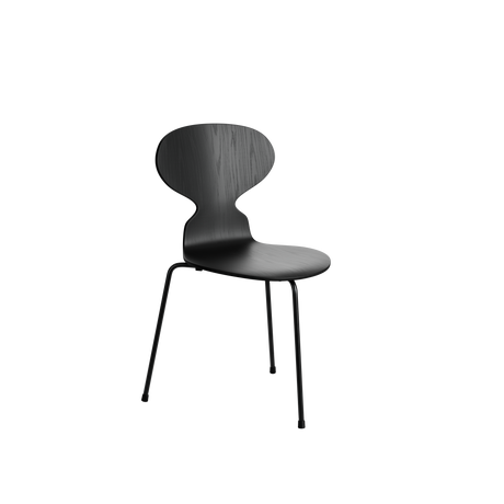 3100 Ant Chair mit 3 Beinen, schwarzem Gestell von Arne Jacobsen - Farbfurnier – Esche – Schwarz (195) - Jacobsen Plus
